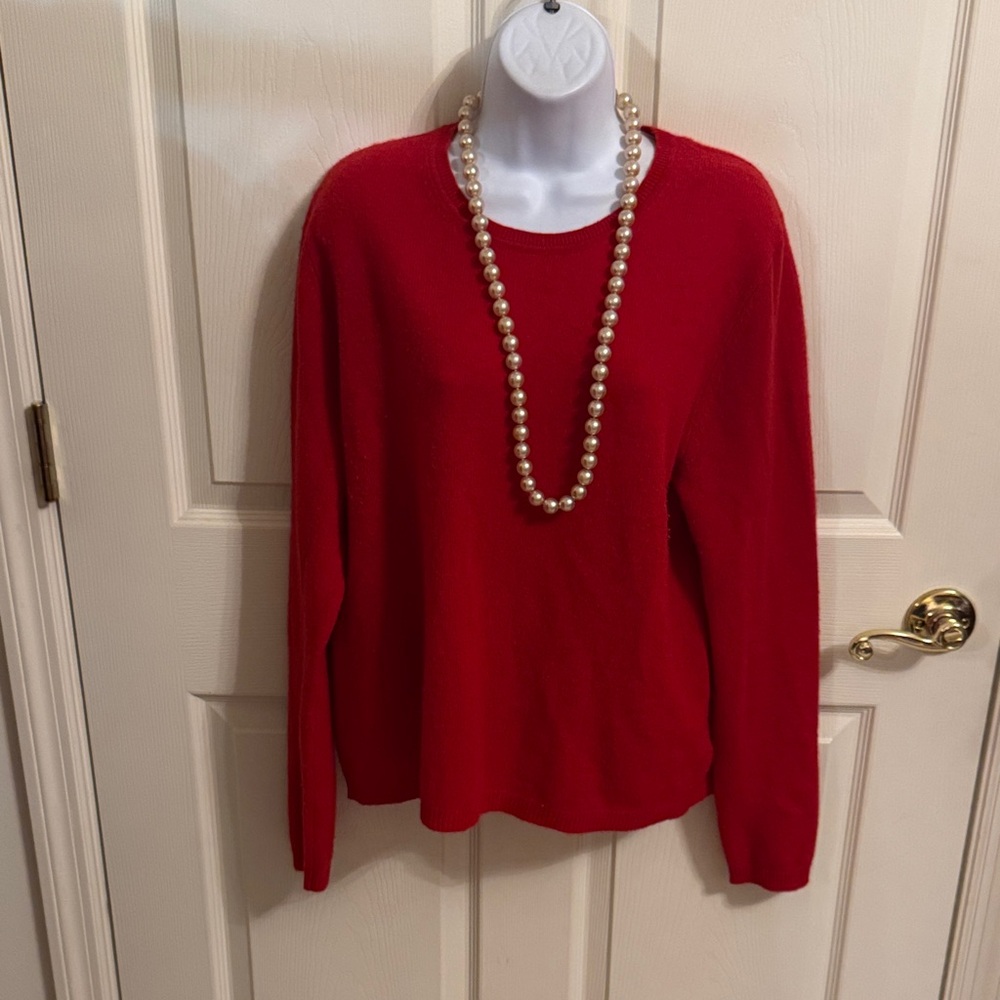 Tahari Pure Luxe Red Cashmere Sweater
